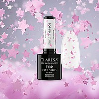 Топ лак с розови звездички Claresa Top No Wipe Pixi Stars 5g