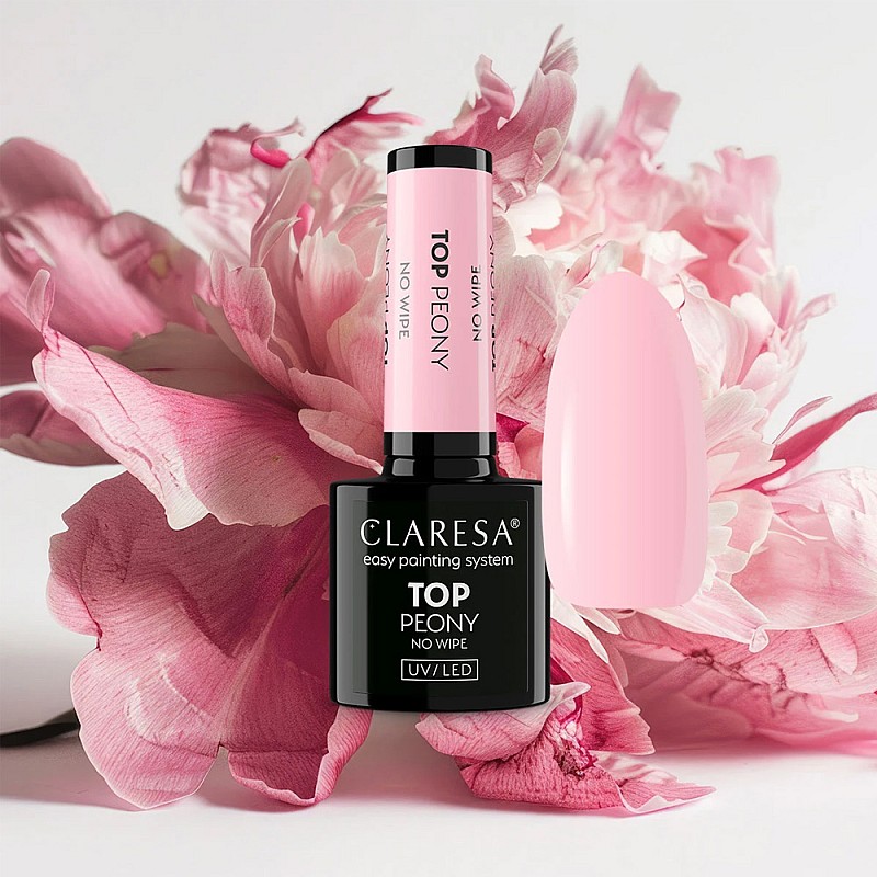 Топ лак розова пудра Claresa Top No Wipe Peony 5g