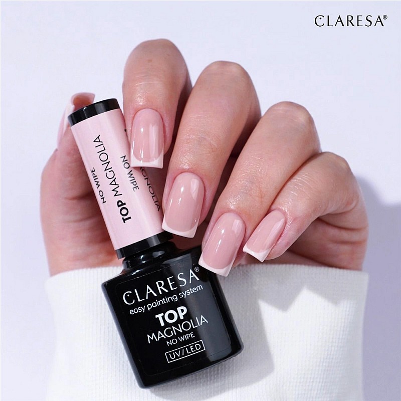 Топ лак светла праскова Claresa Top No Wipe Magnolia 5g