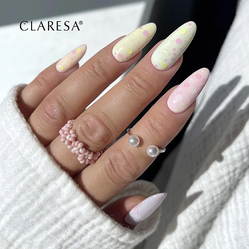 Топ лак с цветя и частици Claresa Top No Wipe Pastel Garden 5g
