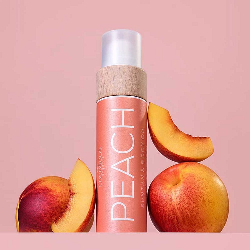 Био масло за бърз, наситен тен с праскова Cocosolis Peach Suntan and Body Oil 110ml