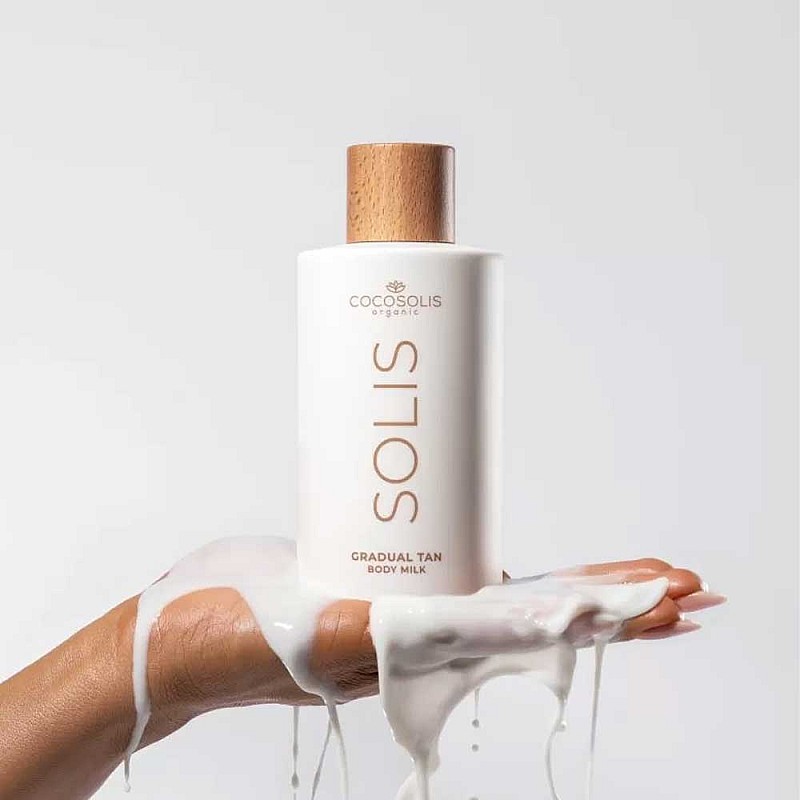 Натурално автобронзиращо мляко за естествен тен Cocosolis Solis Gradual Tan Body Milk 200ml