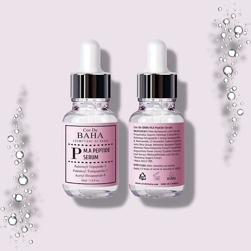 Серум с пептиди против бръчки за стегната млада кожа Cos De BAHA M.A Peptide Serum 30ml