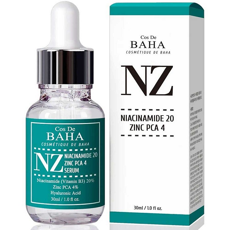 Серум за разширени пори с 20% ниацинамид и 4% Zinc PCA Cos De BAHA NZ 30ml
