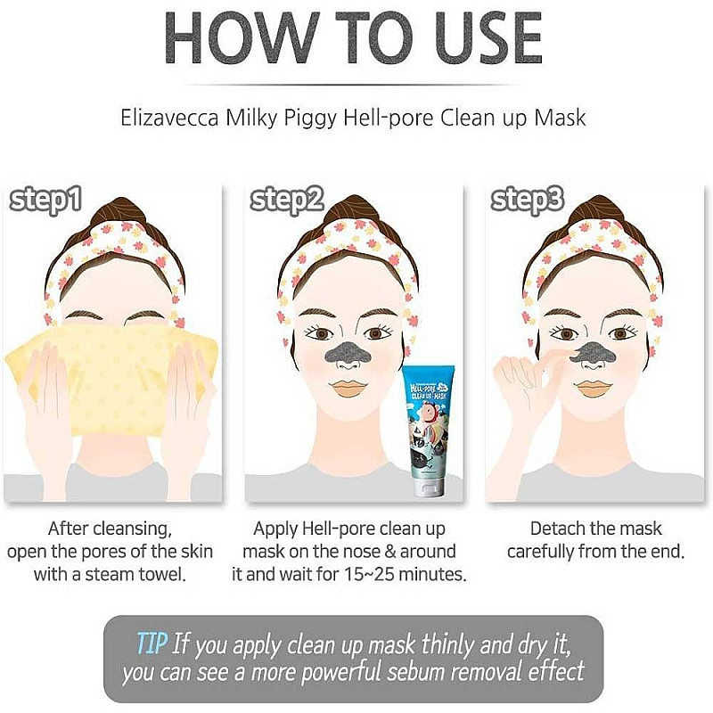 Почистваща порите маска с въглен Elizavecca Milky Piggy Hell-Pore Clean Up Mask 100ml