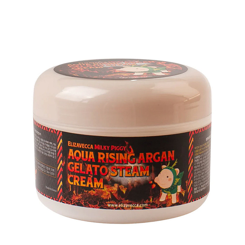 Хидратиращ крем с арган Elizavecca Milky Piggy Aqua Rising Argan Gelato Steam Cream 100g