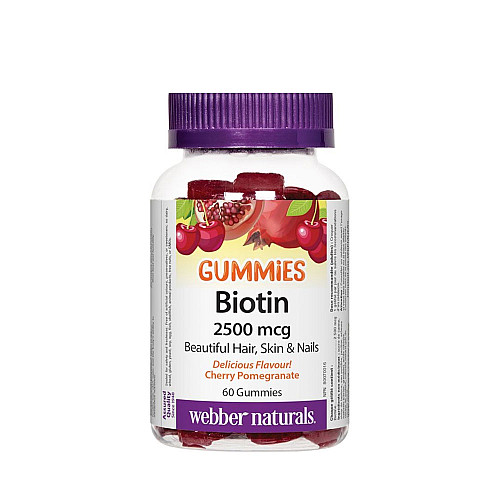 Биотин за коса, кожа и нокти Webber Naturals Biotin 2500 mcg x 60 бр 