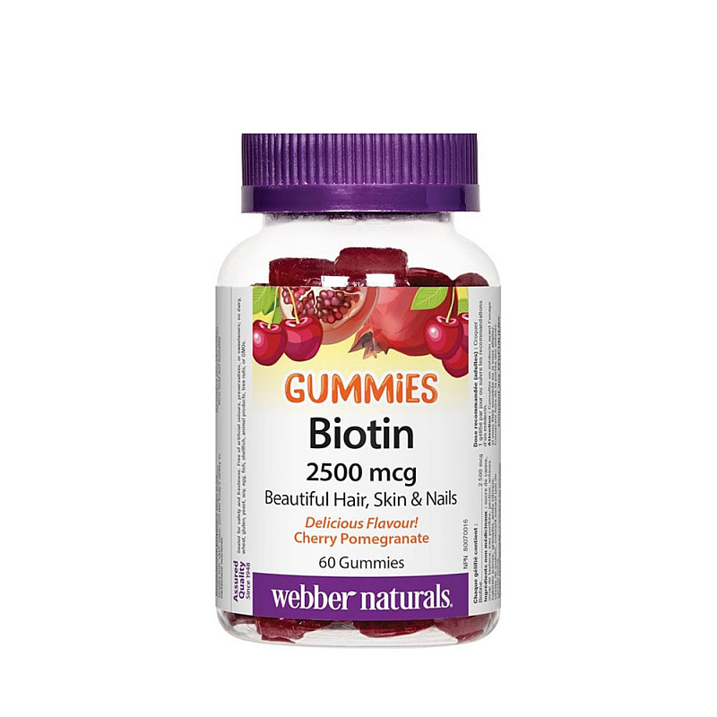 Биотин за коса, кожа и нокти Webber Naturals Biotin 2500 mcg x 60 бр 