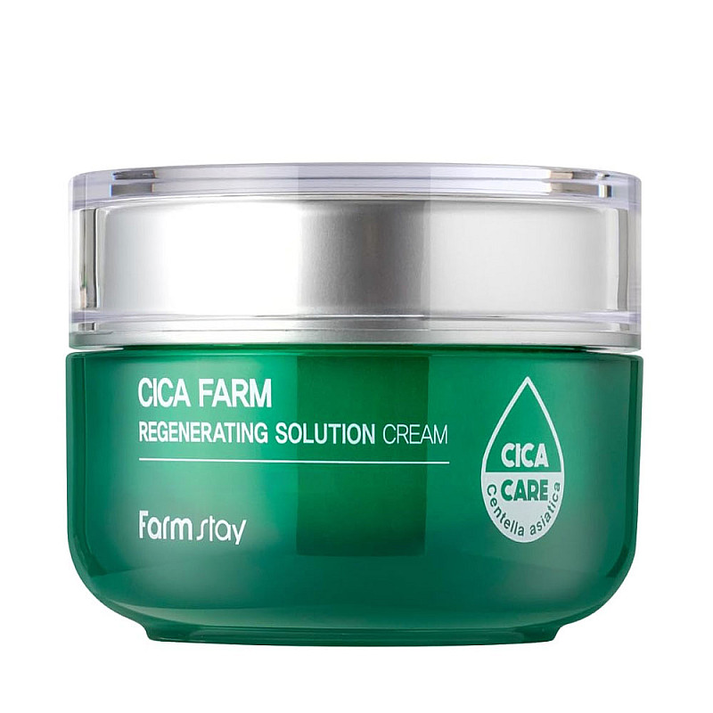 Успокояващ крем с антиоксиданти и центела FarmStay Cica Farm Regenerating Solution Cream 50ml