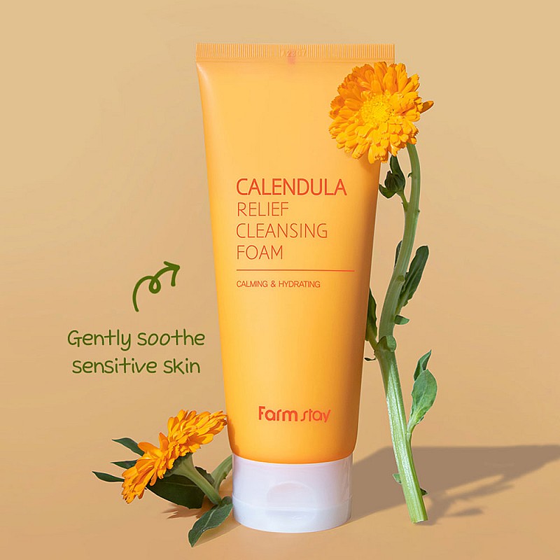 Почистваща пяна за лице FarmStay Calendula Cleansing Foam 180ml