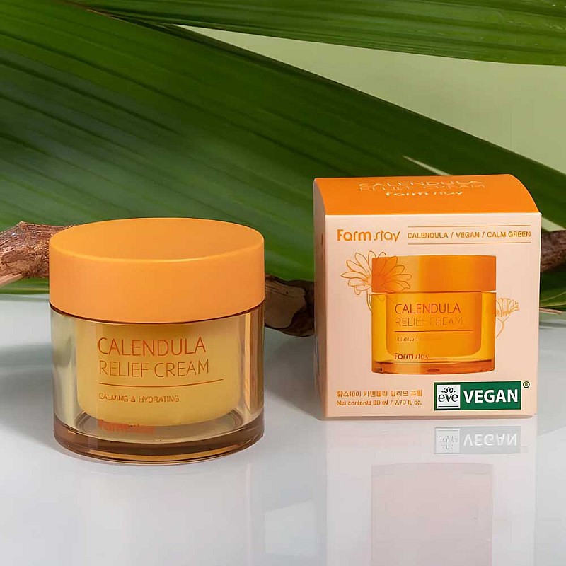 Регенериращ крем за лице с невен за FarmStay Calendula Relief Cream 80ml