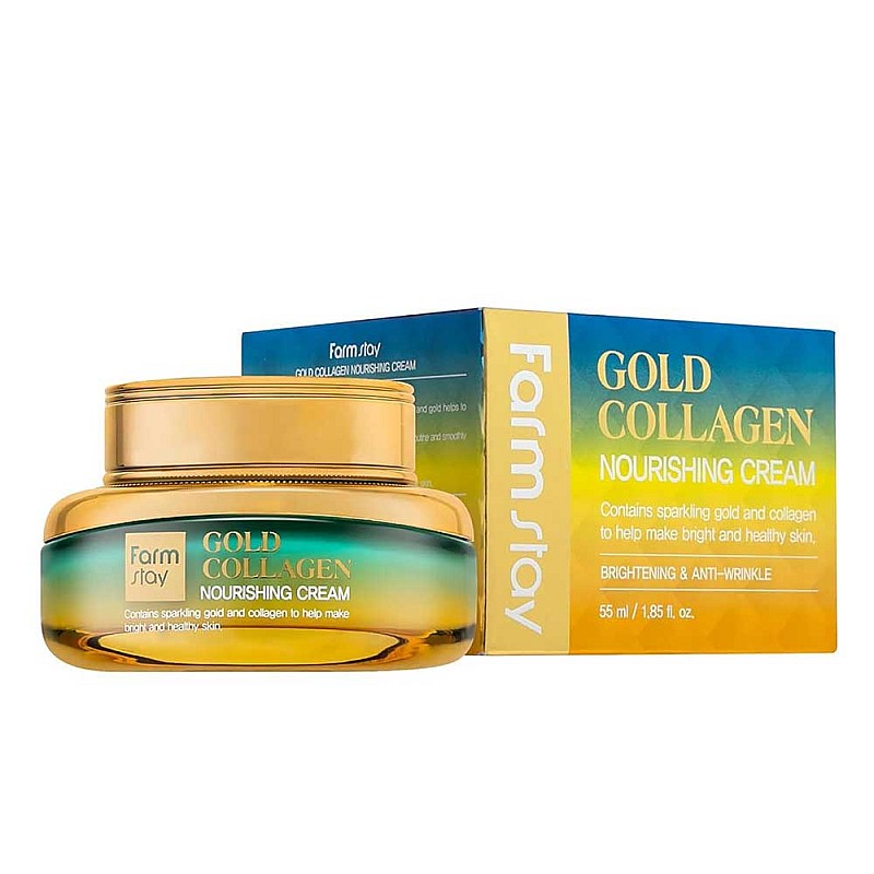 Крем за лице със злато и колаген FarmStay Gold Collagen Nourishing Cream 55ml