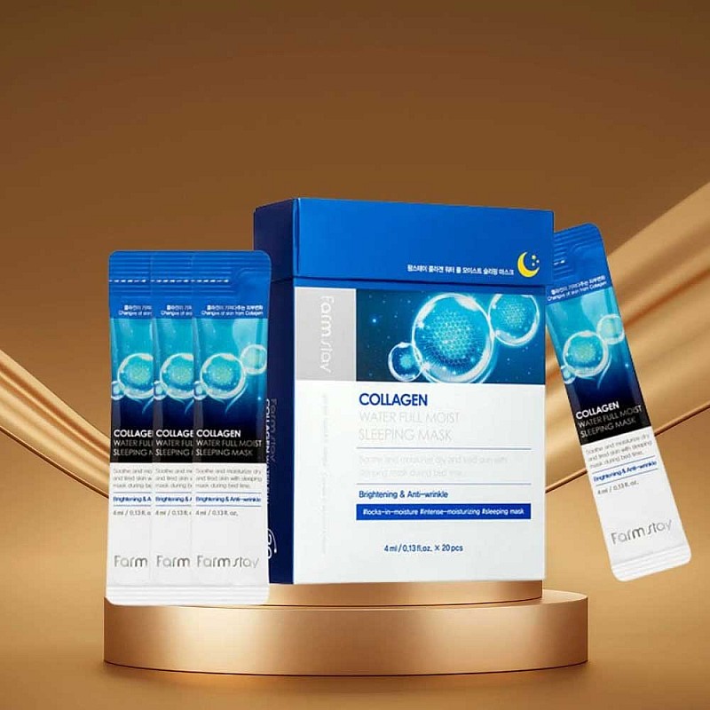 Нощна маска с колаген FarmStay Collagen Water Full Moist Sleeping Mask 4ml