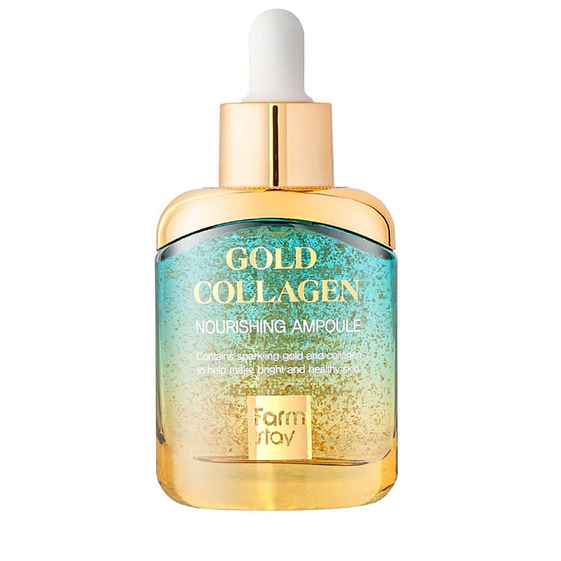 Подхранващ серум за лице със злато и колаген FarmStay Gold Collagen Nourishing Ampoule 35ml