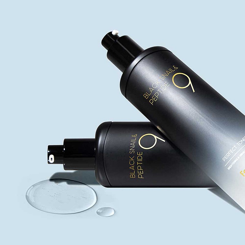 Лифтинг тонер за лице с муцин от черен охлюв и пептиди FarmStay Black Snail & Peptide 9 Perfect Toner 120ml