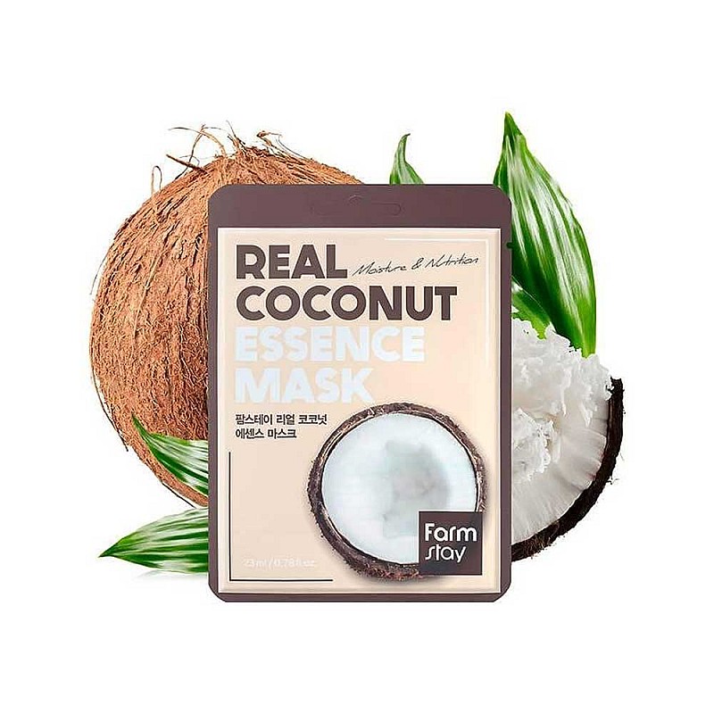 Шийт маска за лице с екстракт от кокос FarmStay Real Coconut Essence Mask
