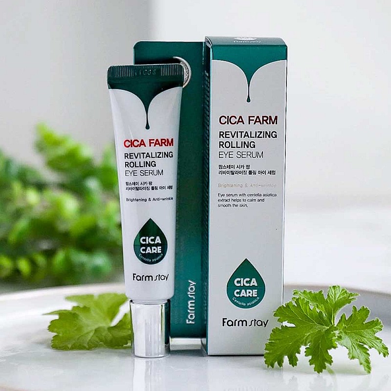 Околоочен серум с азиатската центела FarmStay Cica Farm Revitalizing Rolling Eye Serum 25ml
