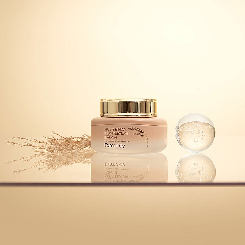 Укрепващ защитната бариера крем с оризови трици и серамиди FarmStay Rice Bifida Complextion Cream 55ml
