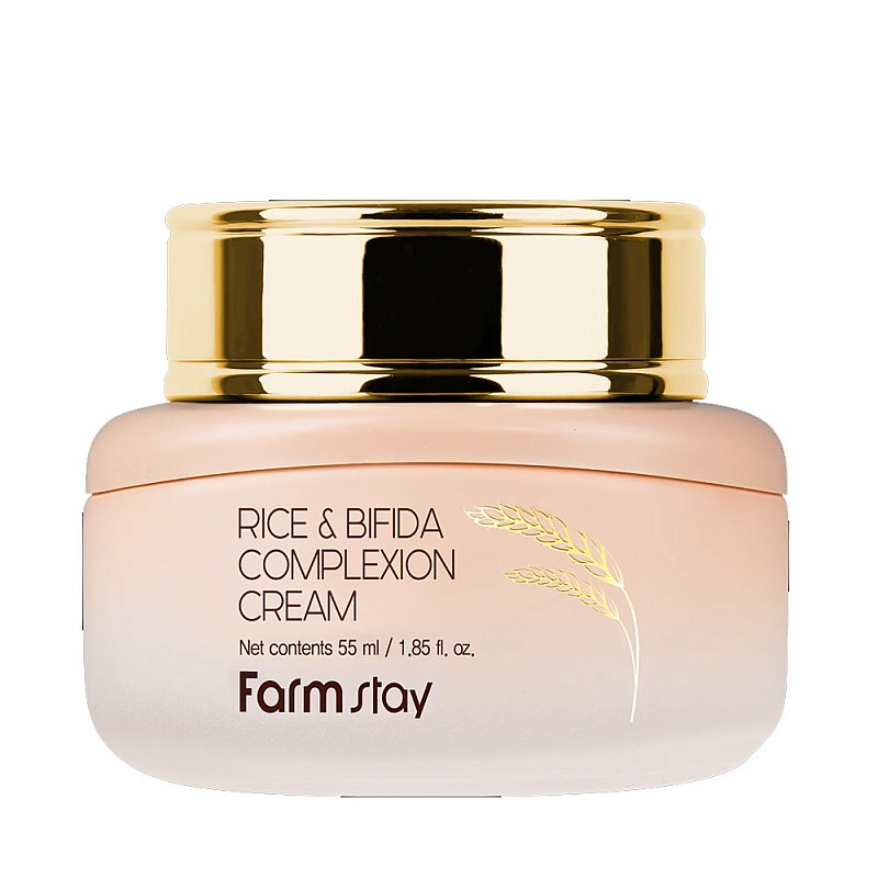 Укрепващ защитната бариера крем с оризови трици и серамиди FarmStay Rice Bifida Complextion Cream 55ml