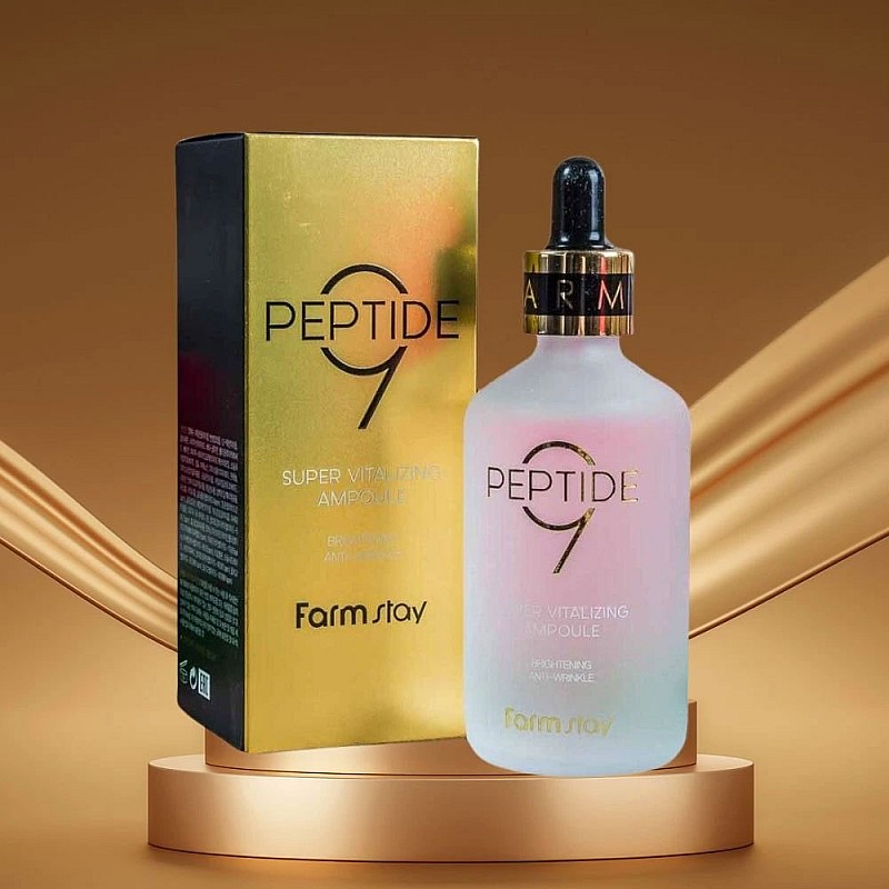 Изсветляващ серум с 9 пептида FarmStay Peptide 9 Super Vitalizing Ampoule 100ml