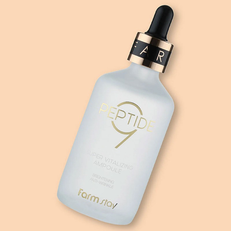 Изсветляващ серум с 9 пептида FarmStay Peptide 9 Super Vitalizing Ampoule 100ml