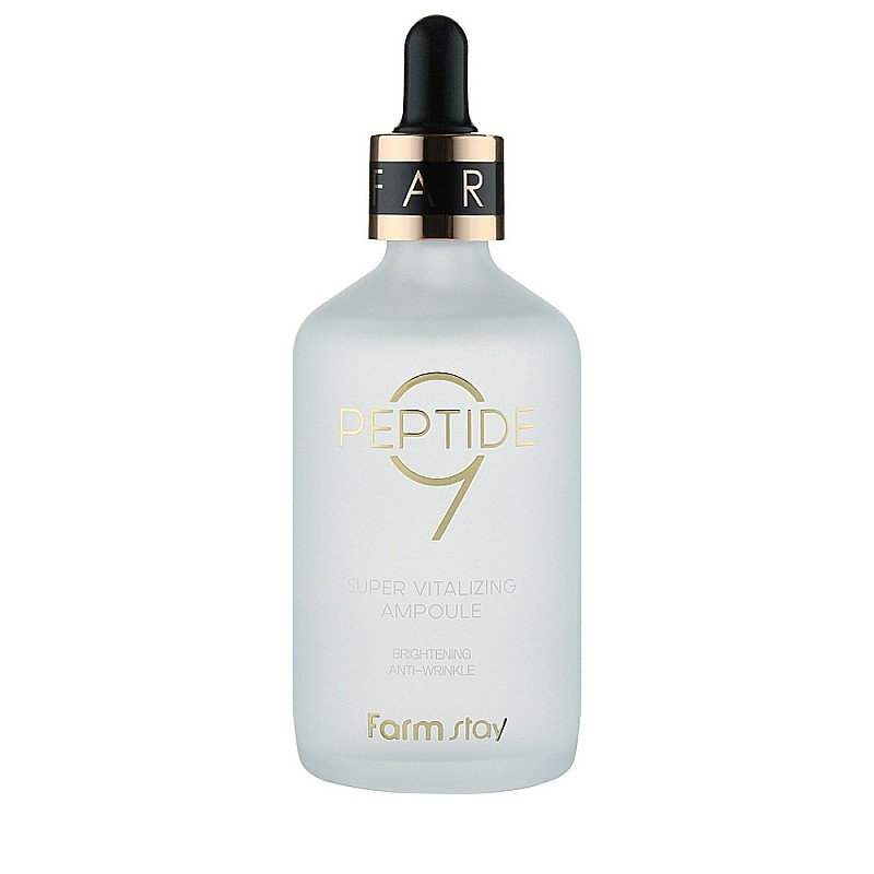 Изсветляващ серум с 9 пептида FarmStay Peptide 9 Super Vitalizing Ampoule 100ml