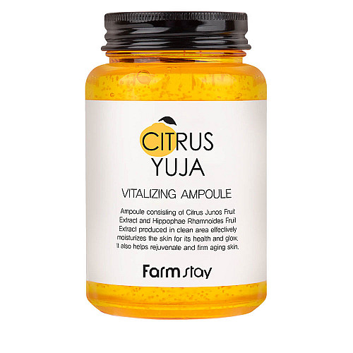 Озаряващ антибактериален ампулен серум FarmStay Citrus Yuja Vitalizing Ampoule 250ml