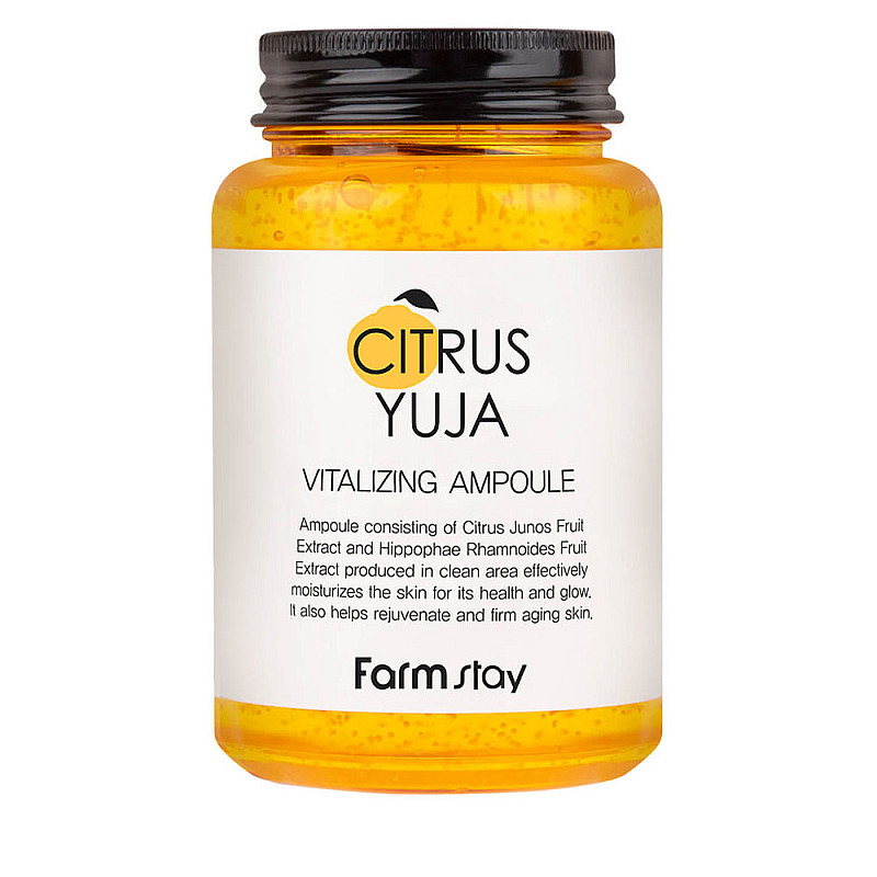 Озаряващ антибактериален ампулен серум FarmStay Citrus Yuja Vitalizing Ampoule 250ml