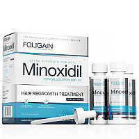 Терапия против косопад за мъже с Миноксидил 5% Foligain Hair Regrowth Treatment 3x60ml