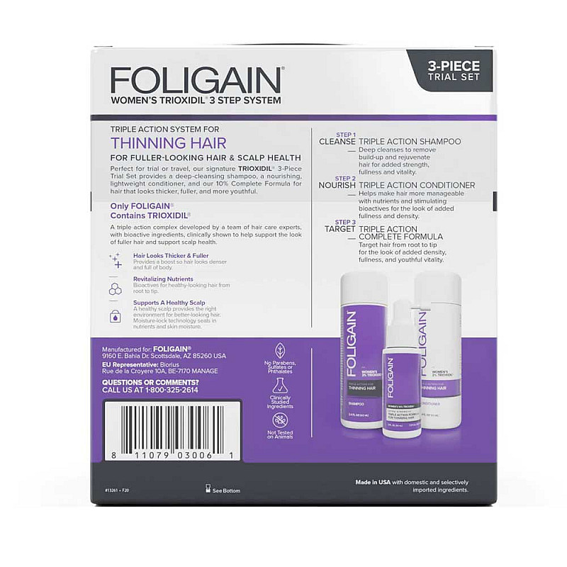 Терапия против косопад за жени Foligain Triple Action Hair Care System