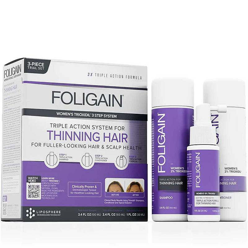 Терапия против косопад за жени Foligain Triple Action Hair Care System