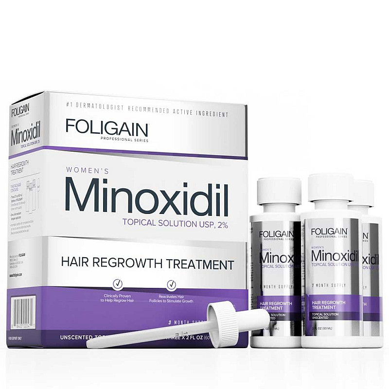 Терапия против косопад за жени Foligain 2% Minoxidil Topical Solution USP 3x60ml