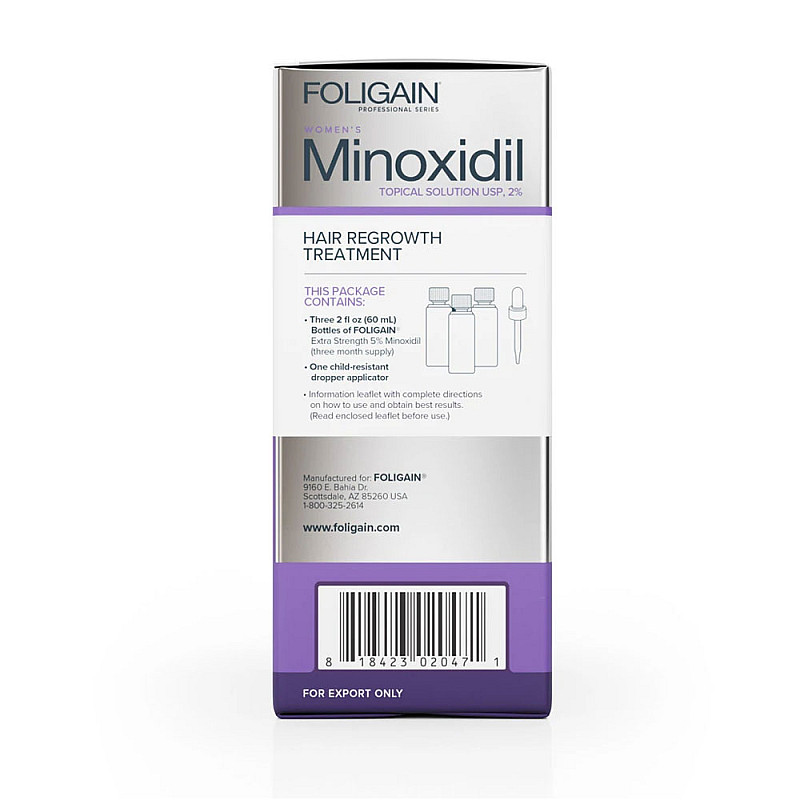 Терапия против косопад за жени Foligain 2% Minoxidil Topical Solution USP 3x60ml