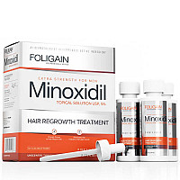 Терапия против косопад за мъже с Миноксидил 5% Foligain 5 Hair Regrowth Treatment 3x60ml 