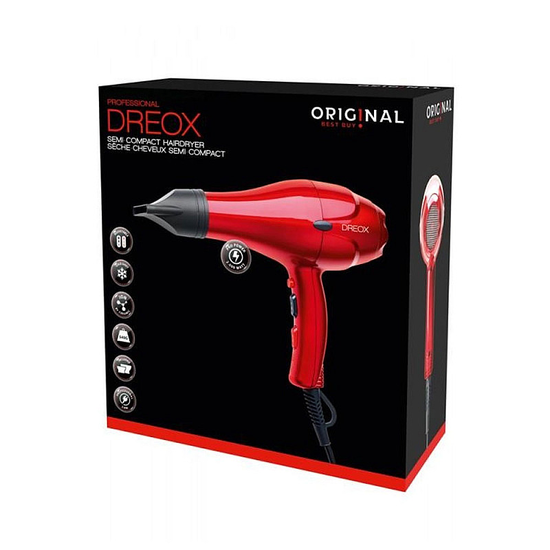 Професионален сешоар Dreox Hairdryer Red 2000W