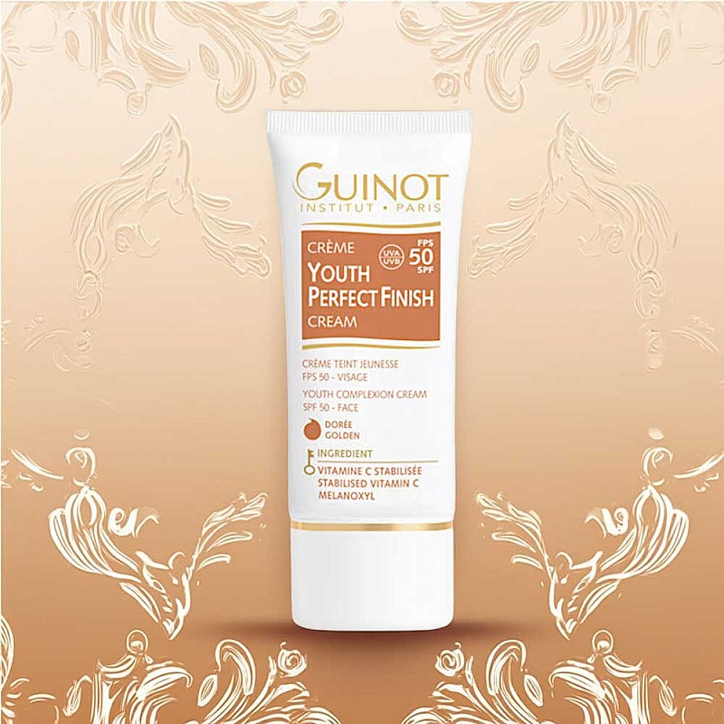 Крем за мигновено озаряване и съвършен тен SPF50 Guinot Youth Perfect Finish Golden 30ml