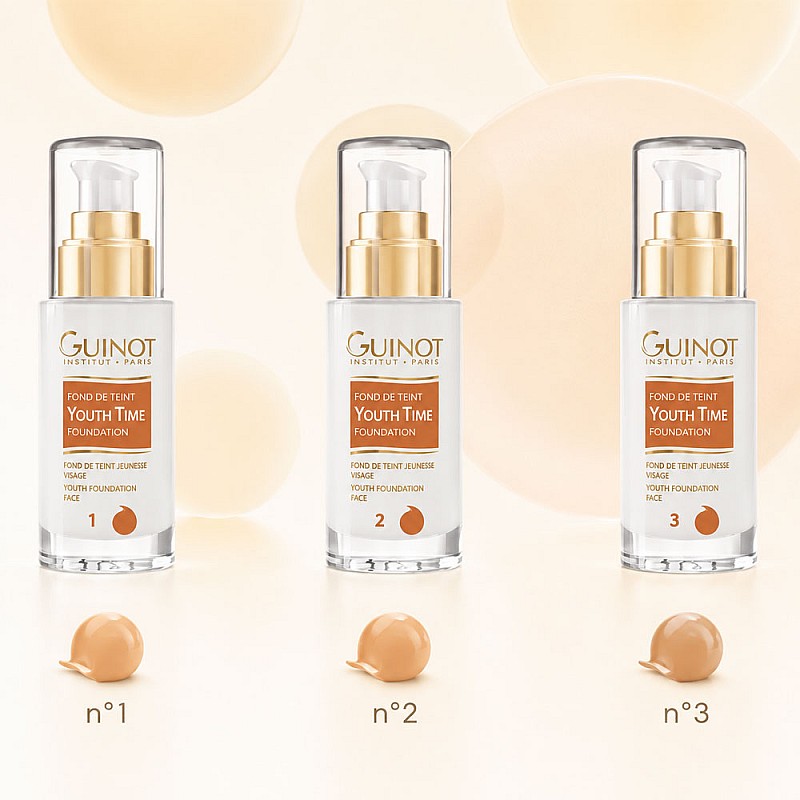 Луксозен фон дьо тен за младежко излъчване и кадифено гладка кожа Guinot Youth Time N°2 Foundation 30ml