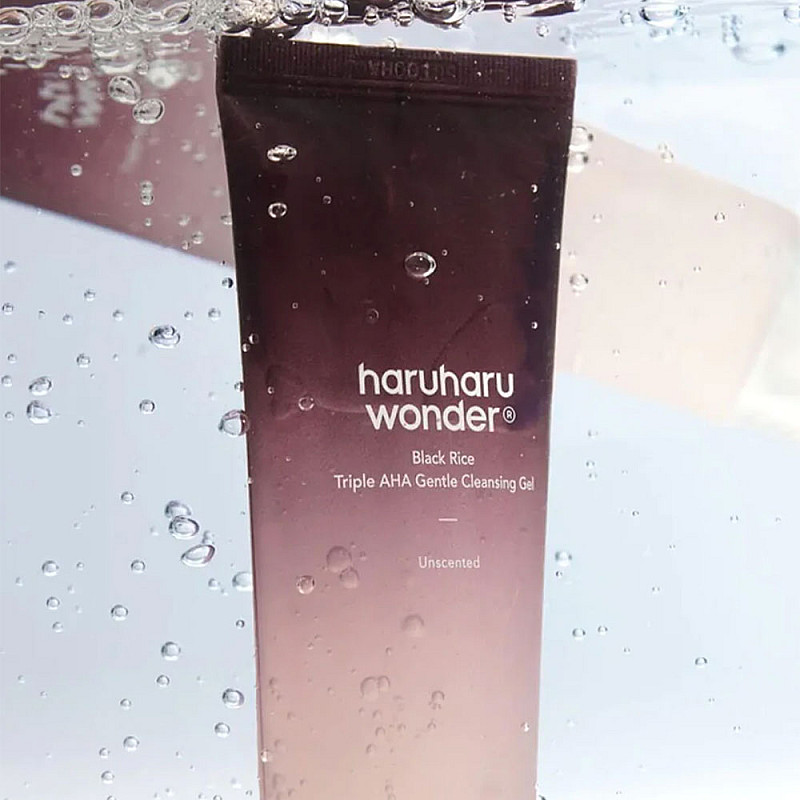 Почистващ гел с черен ориз и киселини AHA Haruharu Wonder Black Rice Triple AHA Gentle Cleansing Gel 100ml