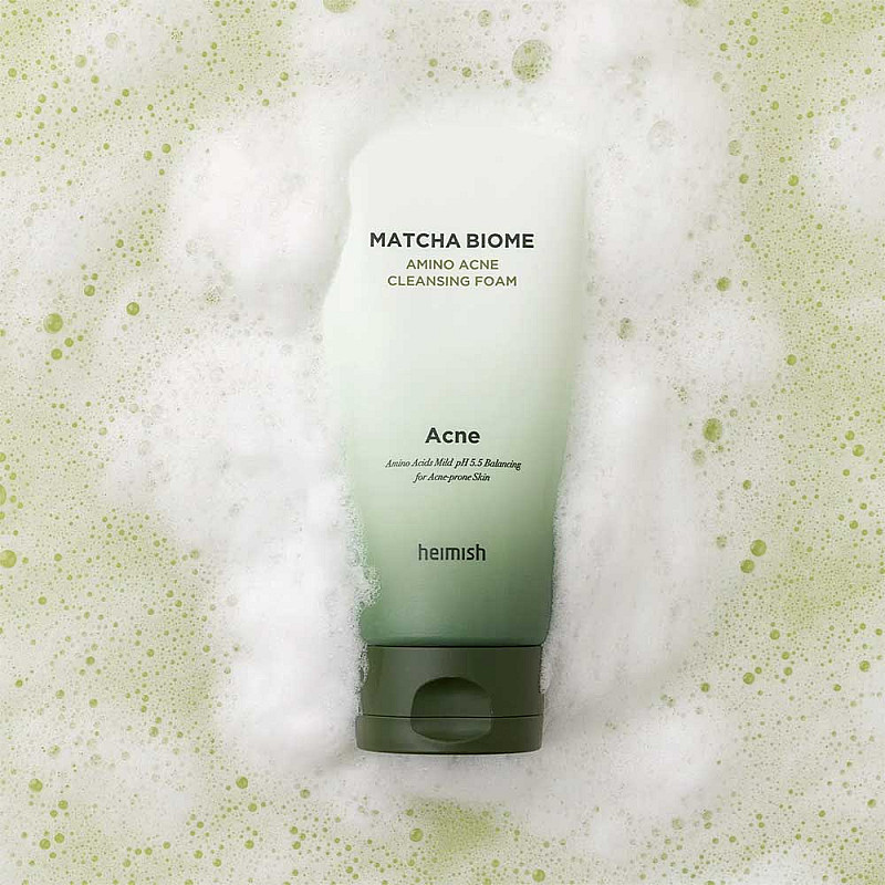 Почистваща пяна против акне с матча Heimish Matcha Biome Amino Acne Cleansing Foam 150ml