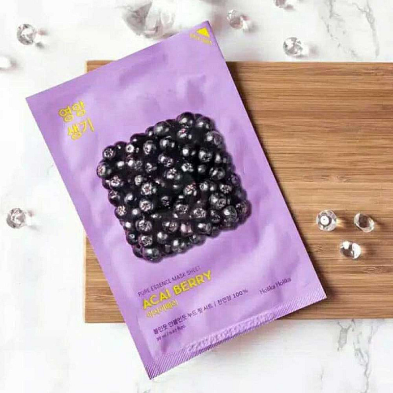 Шийт маска с Акай Бери Holika Holika Pure Essence Mask Sheet  Acai Berry