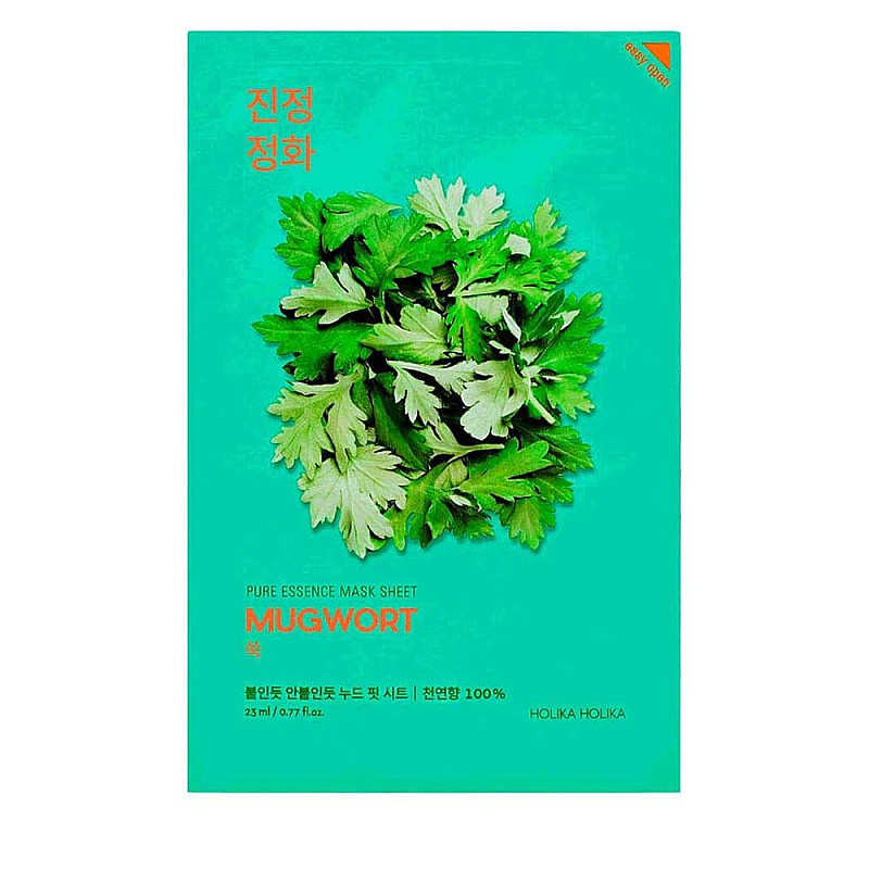 Шийт маска с пелин Holika Holika Pure Essence Mask Sheet Mugwort 