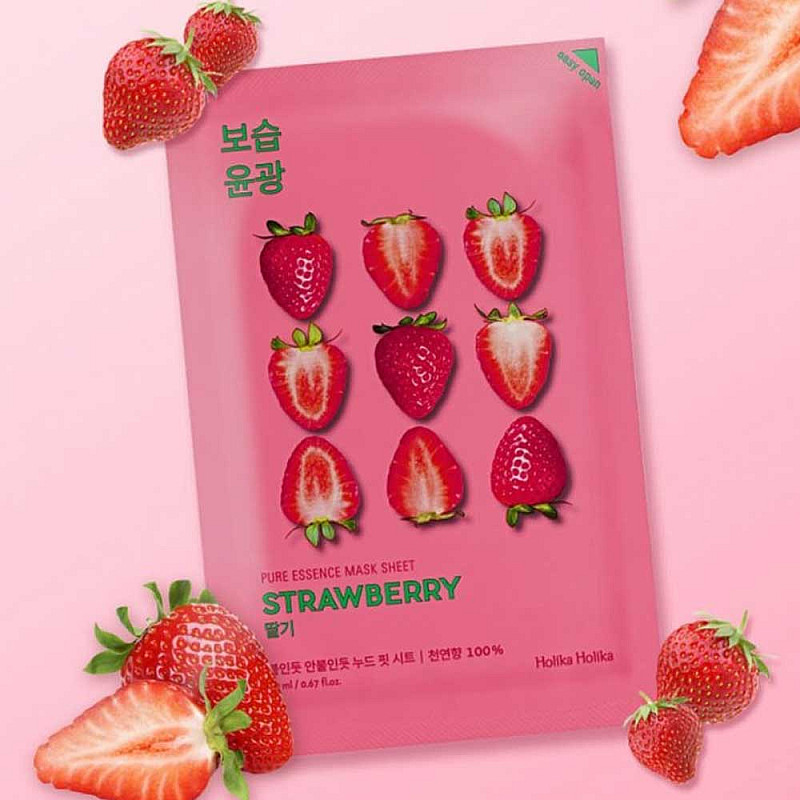 Шийт маска с ягоди Holika Holika Pure Essence Mask Sheet Strawberry