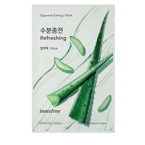 Шийт маска с алое вера Innisfree Squeeze Energy Mask Aloe 22ml 