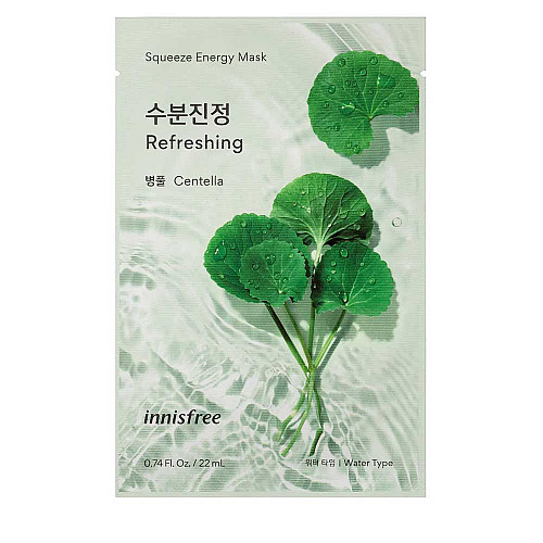 Шийт маска с азиатика центела Innisfree Squeeze Energy Mask Centella Asiatica 22ml 