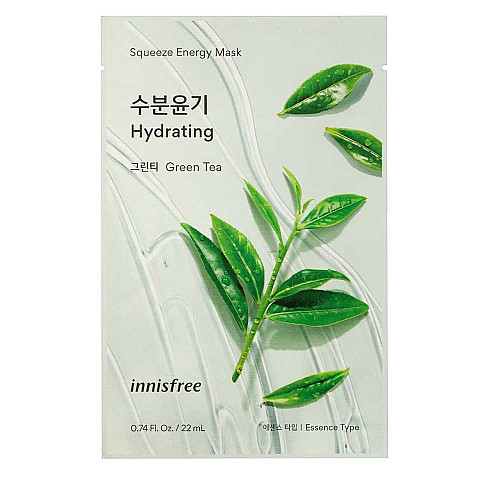 Шийт маска със зелен чай Innisfree Squeeze Energy Mask Green tea 22ml 