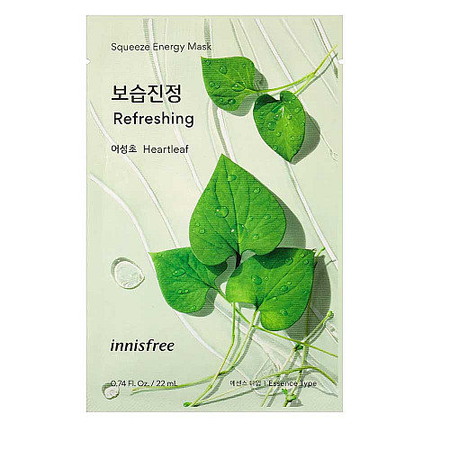 Успокояваща шийт маска Innisfree Squeeze Energy Mask Heartleaf 22ml