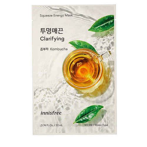 Шийт маска с комбуча Innisfree Squeeze Energy Mask Kombucha 22ml 