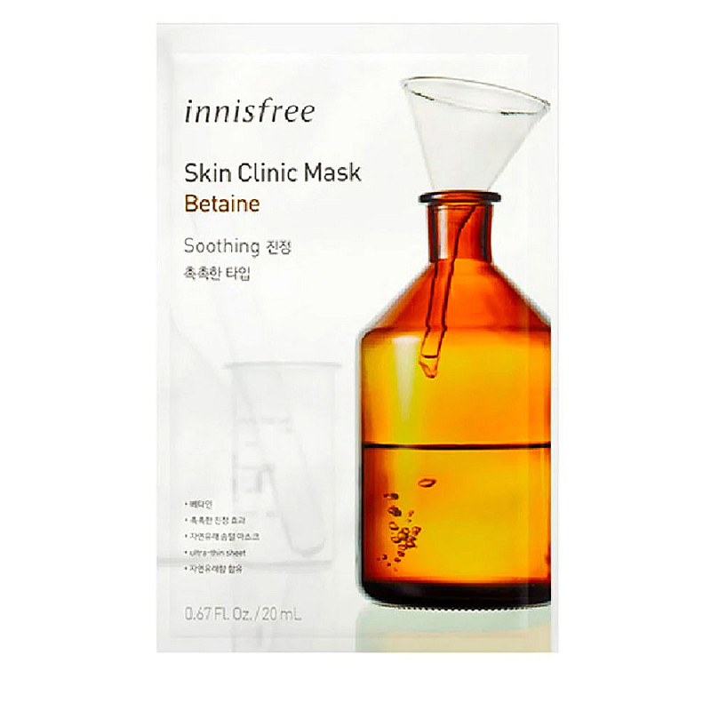 Шийт маска с бетаин Innisfree Skin Clinic Mask Sheet Betaine 