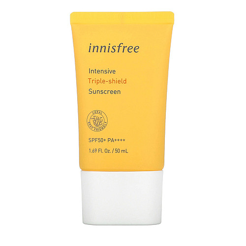 Троен слънцезащитен крем Innisfree Intensive Triple Shield Sunscreen SPF 50+ PA+++ 50ml 