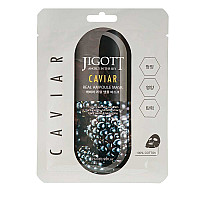 Шийт маска с екстракт от хайвер за суха кожа Jigott Caviar Real Ampoule Mask 27ml